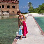 Mother and Daughter exploring fort jefferson
