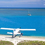 Seaplane Looking Out at Blue Water