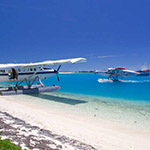 Seaplane ready for take-off in Gulf of Mexico