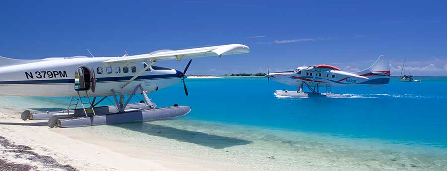 Two Seaplanes on the beach at Dry Tortugas